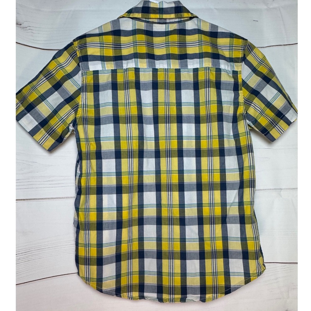 Wrangler Boys Yellow Plaid Short Sleeve Shirt / Size M (8) / Sku0094 - Picture 4 of 10